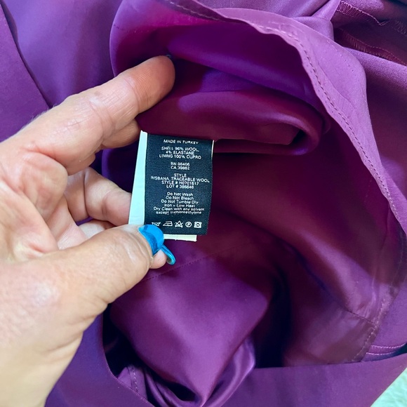 THEORY NWOT Plum Sleeveless Wool Blend Sheath Power Dreas Size 0 - Picture 9 of 10